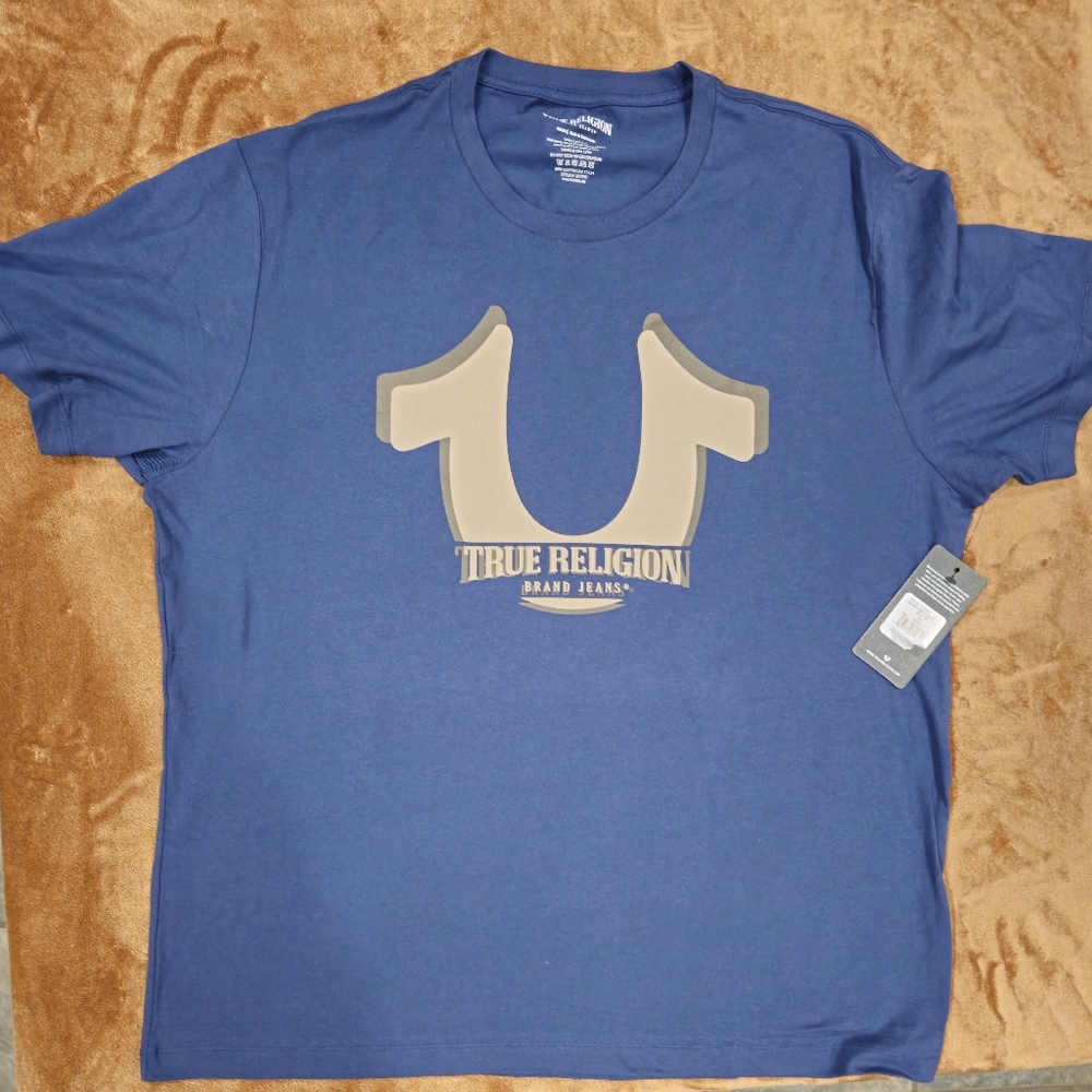 HORSESHOE LOGO SHORT SLEEVE TEE BY TRUE RELIGION. SIZE XXXL - Picture 4 of 4